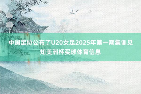 中国足协公布了U20女足2025年第一期集训见知美洲杯买球体育信息