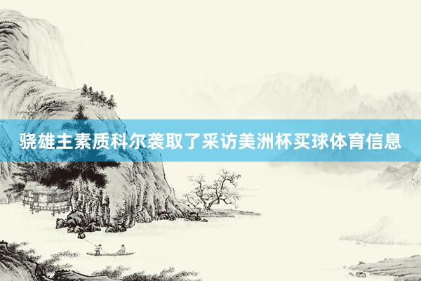 骁雄主素质科尔袭取了采访美洲杯买球体育信息