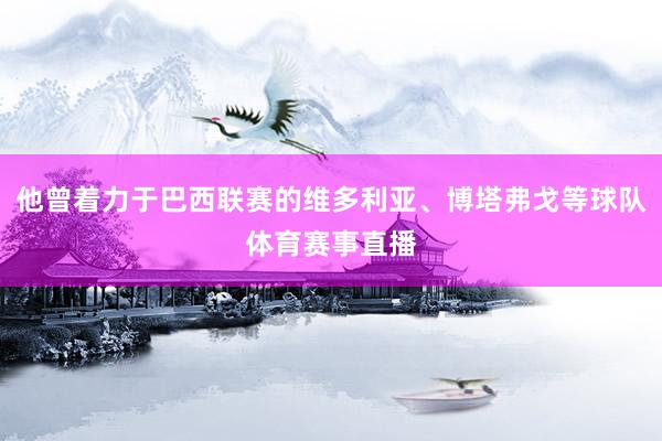 他曾着力于巴西联赛的维多利亚、博塔弗戈等球队体育赛事直播