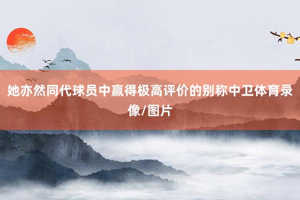 她亦然同代球员中赢得极高评价的别称中卫体育录像/图片
