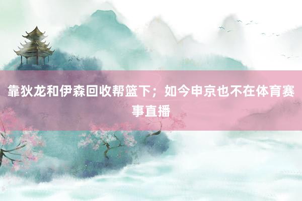 靠狄龙和伊森回收帮篮下；如今申京也不在体育赛事直播