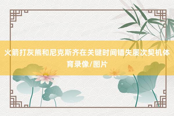 火箭打灰熊和尼克斯齐在关键时间错失屡次契机体育录像/图片