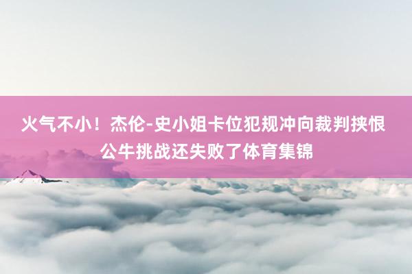 火气不小！杰伦-史小姐卡位犯规冲向裁判挟恨 公牛挑战还失败了体育集锦