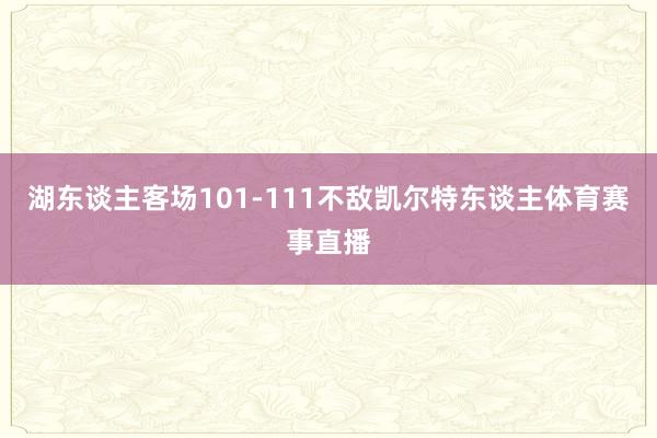 湖东谈主客场101-111不敌凯尔特东谈主体育赛事直播