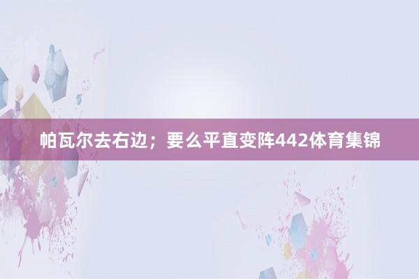 帕瓦尔去右边；要么平直变阵442体育集锦