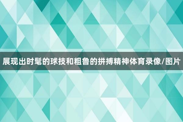 展现出时髦的球技和粗鲁的拼搏精神体育录像/图片