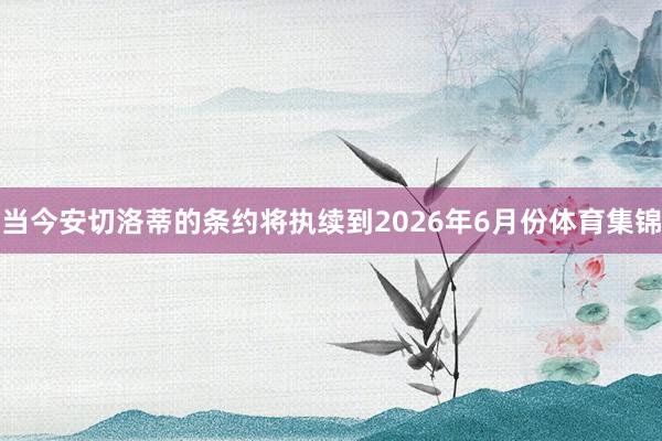 当今安切洛蒂的条约将执续到2026年6月份体育集锦