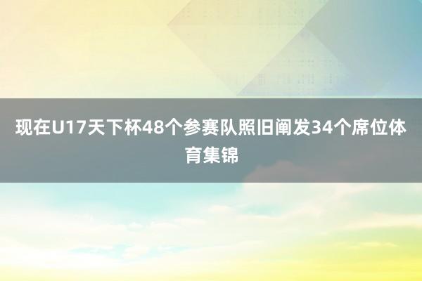 现在U17天下杯48个参赛队照旧阐发34个席位体育集锦