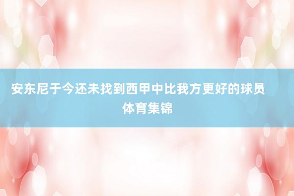 安东尼于今还未找到西甲中比我方更好的球员     体育集锦