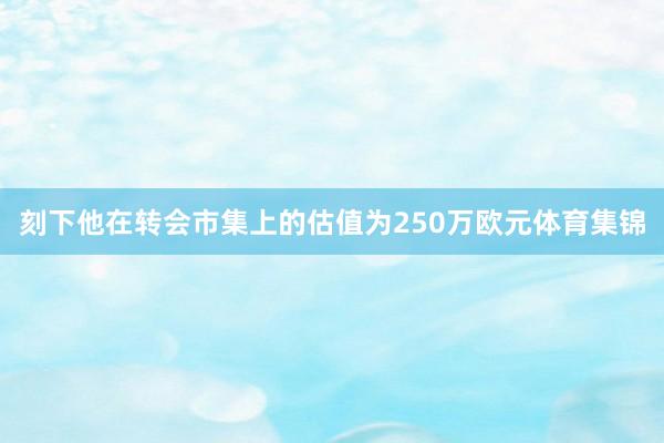 刻下他在转会市集上的估值为250万欧元体育集锦