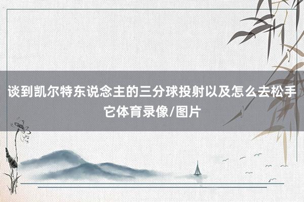 谈到凯尔特东说念主的三分球投射以及怎么去松手它体育录像/图片