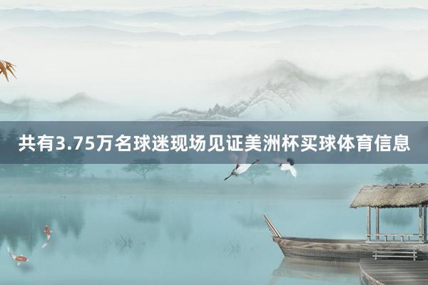 共有3.75万名球迷现场见证美洲杯买球体育信息