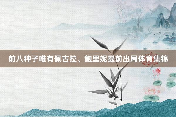 前八种子唯有佩古拉、鲍里妮提前出局体育集锦