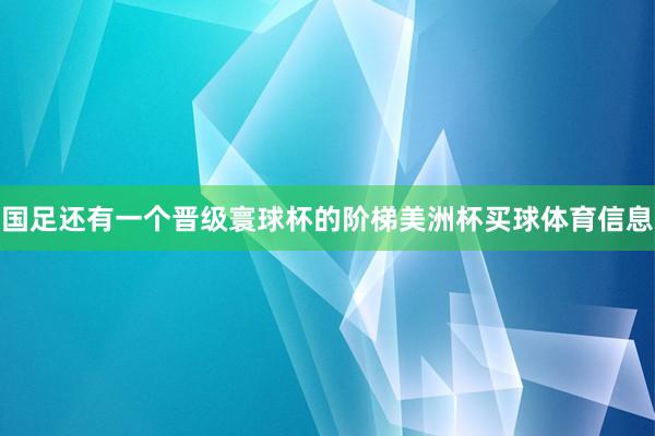 国足还有一个晋级寰球杯的阶梯美洲杯买球体育信息