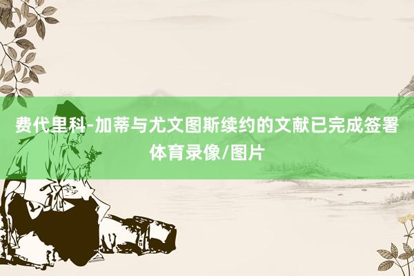 费代里科-加蒂与尤文图斯续约的文献已完成签署体育录像/图片