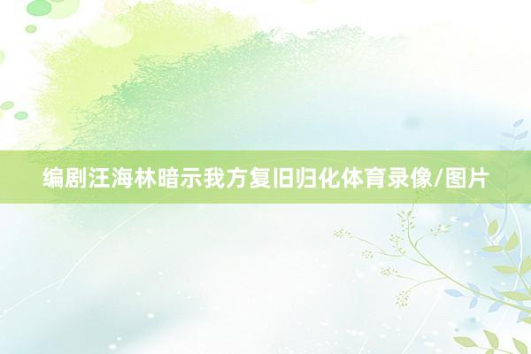编剧汪海林暗示我方复旧归化体育录像/图片