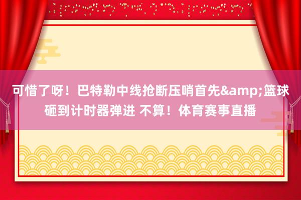 可惜了呀！巴特勒中线抢断压哨首先篮球砸到计时器弹进