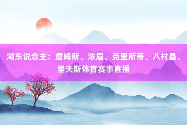 湖东说念主：詹姆斯、浓眉、克里斯蒂、八村塁、里夫斯体育赛事直播