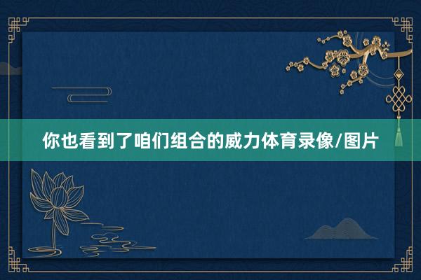 你也看到了咱们组合的威力体育录像/图片