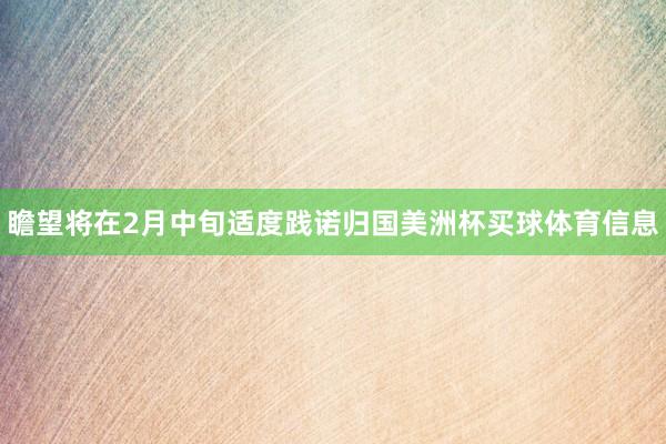 瞻望将在2月中旬适度践诺归国美洲杯买球体育信息
