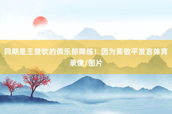 同期是王楚钦的俱乐部闇练！因为吴敬平发言体育录像/图片