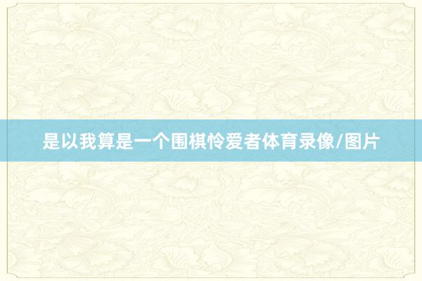 是以我算是一个围棋怜爱者体育录像/图片