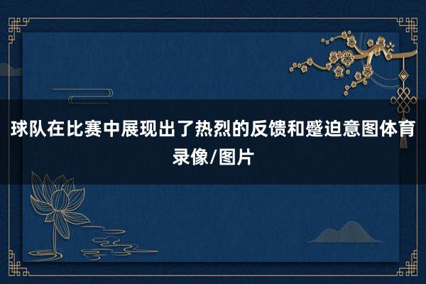 球队在比赛中展现出了热烈的反馈和蹙迫意图体育录像/图片