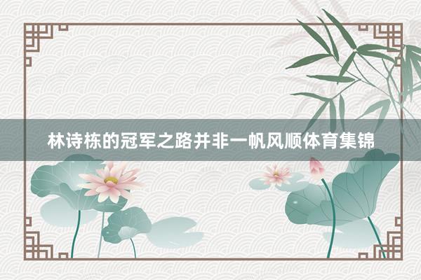 林诗栋的冠军之路并非一帆风顺体育集锦
