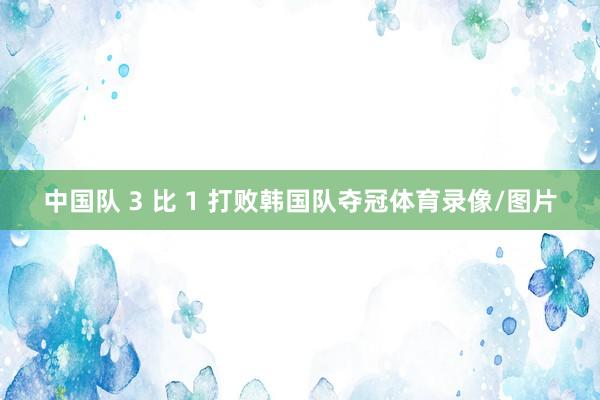 中国队 3 比 1 打败韩国队夺冠体育录像/图片