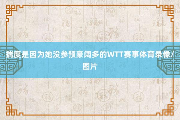 揣度是因为她没参预豪阔多的WTT赛事体育录像/图片