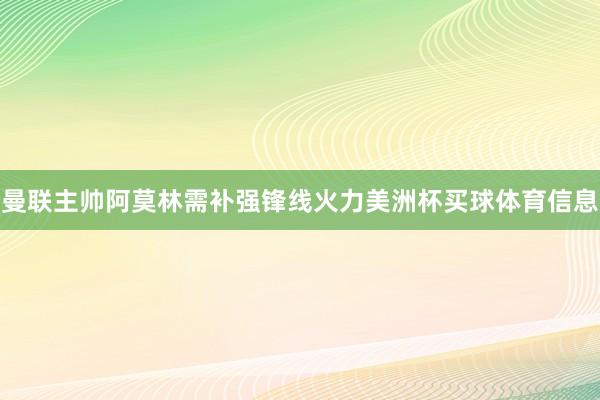 曼联主帅阿莫林需补强锋线火力美洲杯买球体育信息