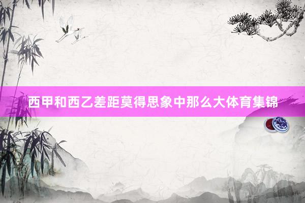 西甲和西乙差距莫得思象中那么大体育集锦